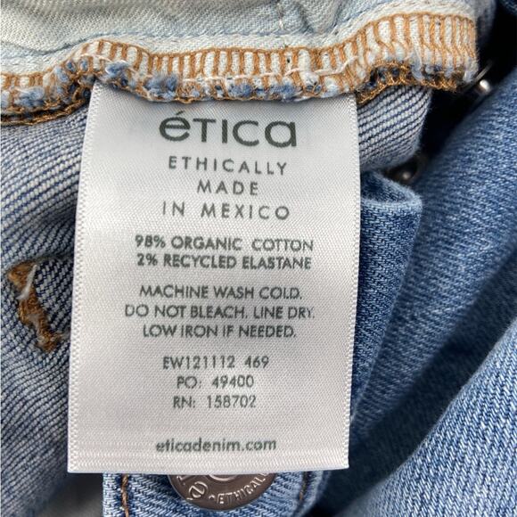 Etica Denim Button Fly High Waisted Slim Straight Jeans‎ Blue 32 - Picture 7 of 7
